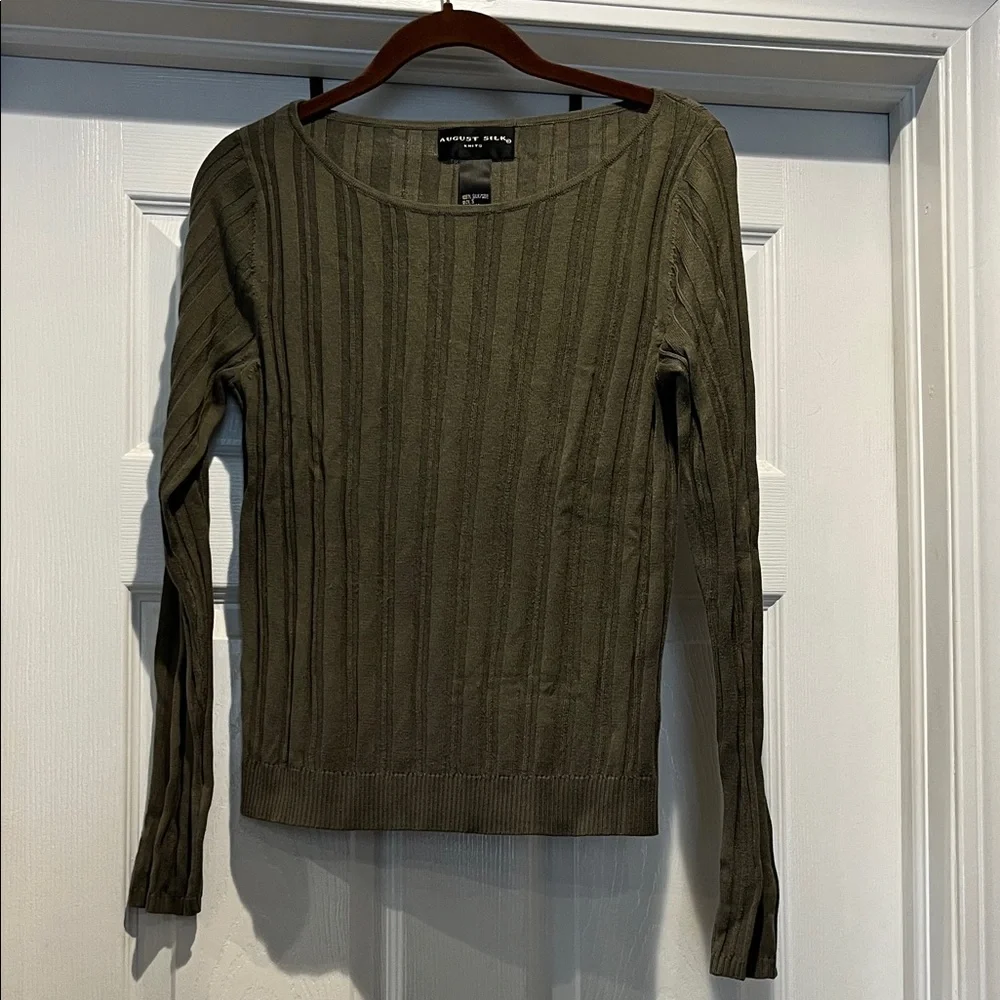 August Silk Ribbed Women's Sweater - Picture 1 of 3